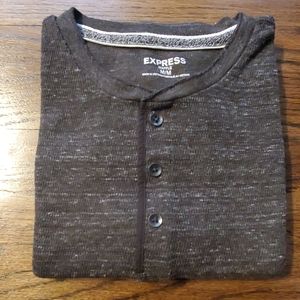 Men's medium Express brown waffle henley